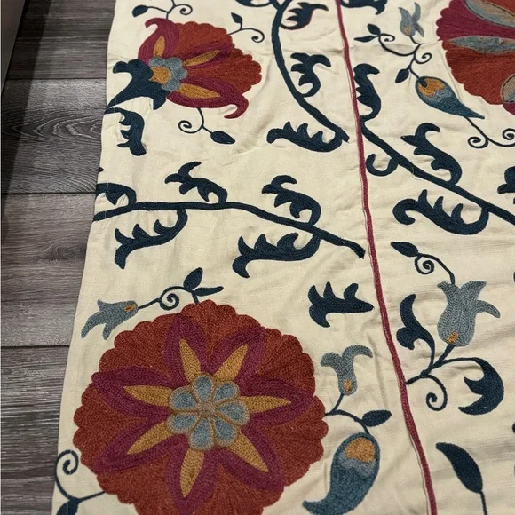 Pottery Barn Embroidered Table Throw 50X50